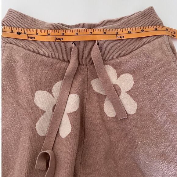 Tea N Rose Brown/Cream Flower Joggers- M - Picture 8 of 9